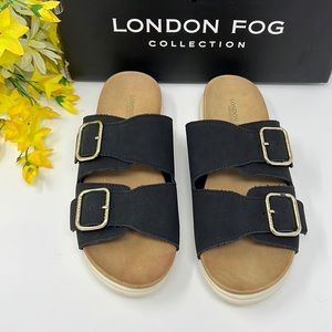 London Fog Women's Lorraine Buckle Sandals Size 7.5<